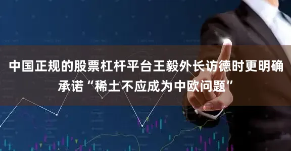 中国正规的股票杠杆平台王毅外长访德时更明确承诺“稀土不应成为中欧问题”